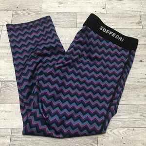 Soffe Dri Leggings Zig Zag Pattern Yoga Pants Small Low Rise 3/4 Capri Athletic